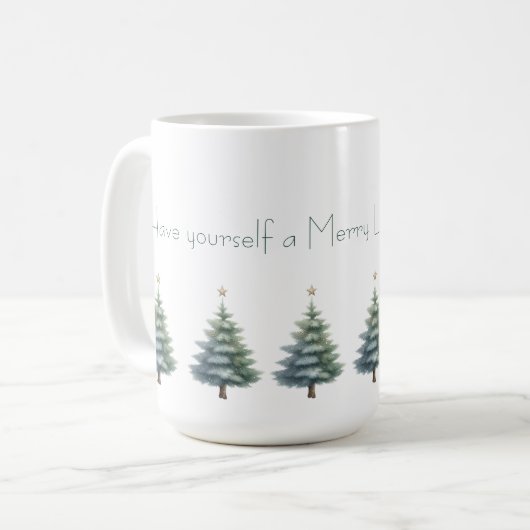 Christmas Trees with Personalized Message Mug Koffiemok (Voorkant links)