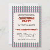 Christmas Trendy Checks Customize Party Kaart (Voorkant)
