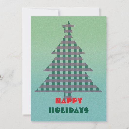 Christmas Trendy Checks Customize Party Kaart (Achterkant)