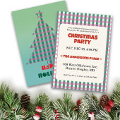 Christmas Trendy Checks Customize Party Kaart