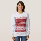 Christmas tress and deer ,sweat-shirt for women  trui (Voorkant volledig)