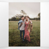 Christmas Trifold 4 Photo Card Waterverf Monogram Drieluik Wenskaart (Binnenkant midden)