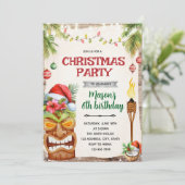 Christmas Tropical  Party invite Kaart (Staand voorkant)