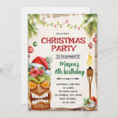 Christmas Tropical  Party invite Kaart (Voorkant / Achterkant)