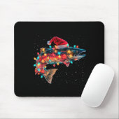Christmas Trout Fish Funny Fishing Santa Hat Light Muismat (Met muis)