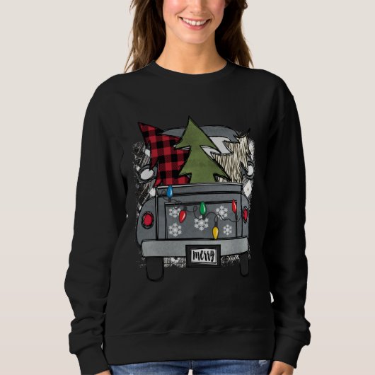 Christmas Truck and Red Buffalo Plaid Holiday Tree Trui (Voorkant)