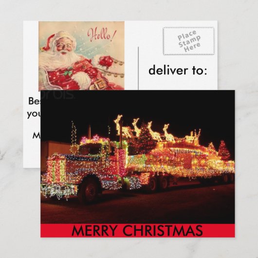 Christmas Truck Briefkaart (Voorkant / Achterkant)