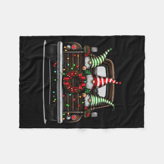 Christmas Truck Cute Gnome  Fleece Deken (Voorkant (Horizontaal))