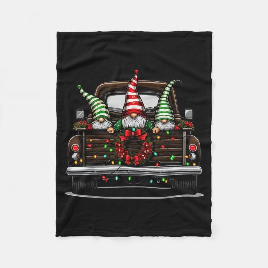 Christmas Truck Cute Gnome  Fleece Deken (Voorkant)