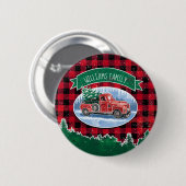 Christmas Truck Naam toevoegen Ronde Button 5,7 Cm (Voorkant /achterkant)