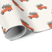 Christmas Truck White Cadeaupapier (Rol Hoek)