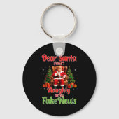 Christmas Trump Dear Santa Fake News Funny Xmas T Sleutelhanger (Voorkant)