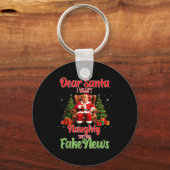 Christmas Trump Dear Santa Fake News Funny Xmas T  Sleutelhanger (Voorkant)