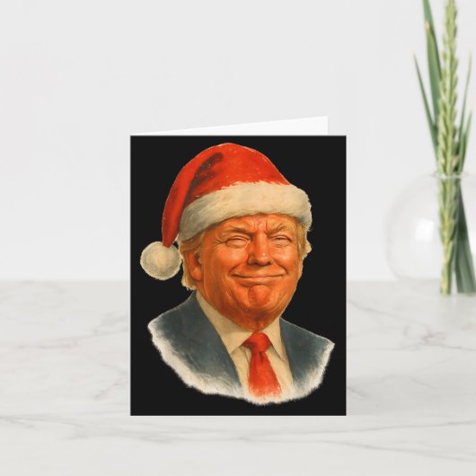 Christmas Trump Face Santa Funny Xmas Meme Men Wom Kaart (Voorkant)