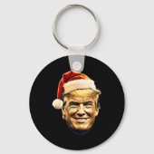 Christmas Trump Face Santa Funny Xmas Meme Men Wom Sleutelhanger (Voorkant)