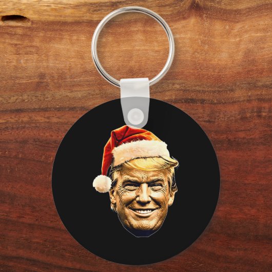 Christmas Trump Face Santa Funny Xmas Meme Men Wom Sleutelhanger (Voorkant)