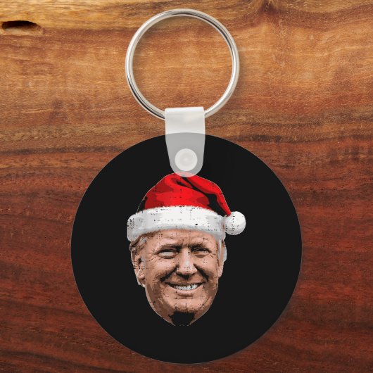 Christmas Trump Face Santa Funny Xmas Meme Men Wom Sleutelhanger (Voorkant)