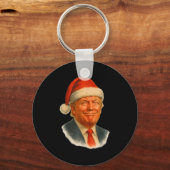 Christmas Trump Face Santa Funny Xmas Meme Men Wom Sleutelhanger (Voorkant)