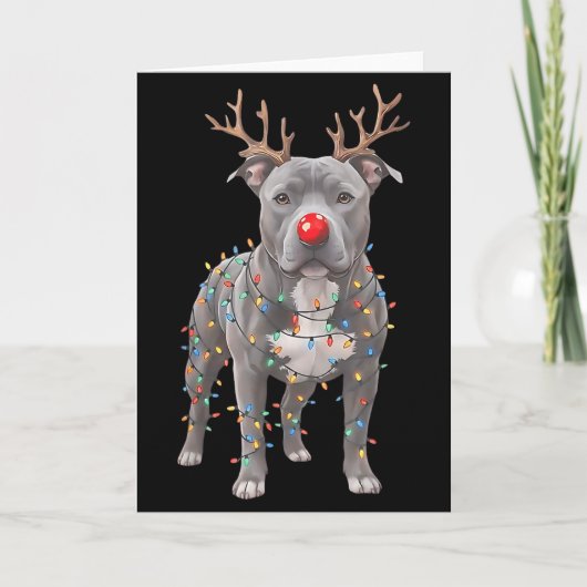 Christmas Ttie Xmas Dog Reindeer Nose Dog Lover Do Kaart (Voorkant)