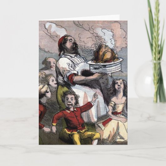 "Christmas Turkey" Vintage Illustration Feestdagen Kaart (Voorkant)