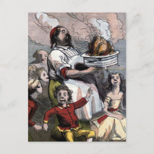 "Christmas Turkey" Vintage Illustration Feestdagenkaart