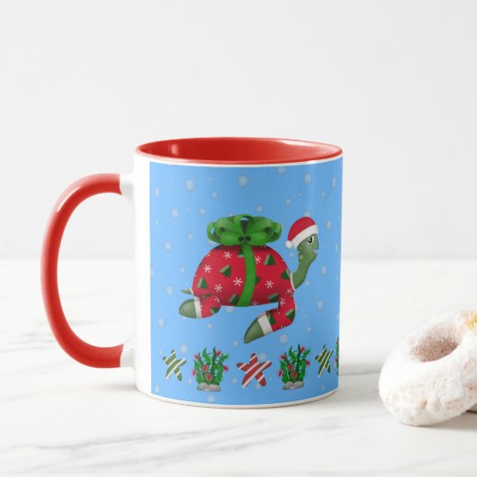 Christmas Turtle Mok (Met donut)