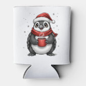 Christmas Turtle with Santa Hat Coffee Lover Funny Blikjeskoeler (Voorkant)