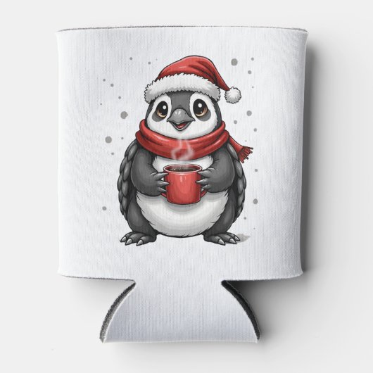 Christmas Turtle with Santa Hat Coffee Lover Funny Blikjeskoeler (Voorkant)