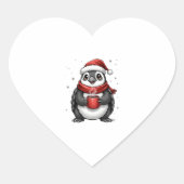 Christmas Turtle with Santa Hat Coffee Lover Funny Hart Sticker (Voorkant)