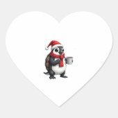 Christmas Turtle with Santa Hat Coffee Lover Funny Hart Sticker (Voorkant)