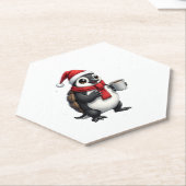 Christmas Turtle with Santa Hat Coffee Lover Funny Kartonnen Onderzetters (Schuin)