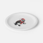 Christmas Turtle with Santa Hat Coffee Lover Funny Papieren Bordje (Gekanteld)