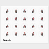 Christmas Turtle with Santa Hat Coffee Lover Funny Ronde Sticker (Vel)