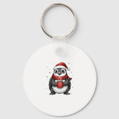 Christmas Turtle with Santa Hat Coffee Lover Funny Sleutelhanger (Voorkant)