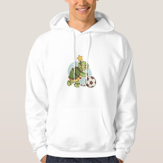 Christmas Turtle with Soccer Ball Hoodie (Voorkant)