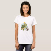 Christmas Turtle with Soccer Ball T-shirt (Voorkant volledig)