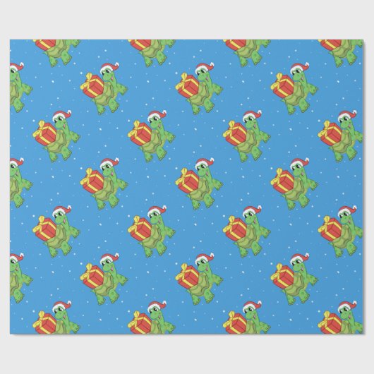 Christmas turtle with the gift cadeaupapier (Vlak)