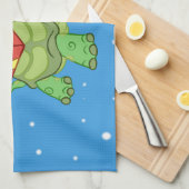 Christmas turtle with the gift theedoek (Quarter Fold)