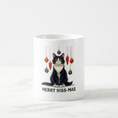 Christmas Tuxedo Cat with Holiday Decorations Merr Koffiemok (Center)