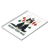 Christmas Tuxedo Cat with Holiday Decorations Merr Notitieboek (Linkerzijde)