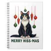 Christmas Tuxedo Cat with Holiday Decorations Merr Notitieboek (Voorkant)
