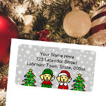 Christmas Twin Yellow Labrador Puppies Labels<br><div class="desc">Christmas Twin Yellow Labrador Puppies Labrador voor Labrador eigenaren. Whimsy en schattige Labrador Retriever Cartoon gemaakt door Naomi Ochiai uit Japan. Schattige Yellow Labrador puppies poseren in hun kerstkostuum van Santa en Elf. Sneeuwvlokken patroon. U kunt tekst aanpassen.</div>