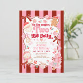 Christmas Two Be Jolly 2nd Birthday Invitation Kaart (Staand voorkant)