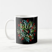 CHRISTMAS Typografie Berries en Greenery Koffiemok (Links)