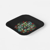 CHRISTMAS Typografie Berries en Greenery Papieren Bordje (Gebogen)