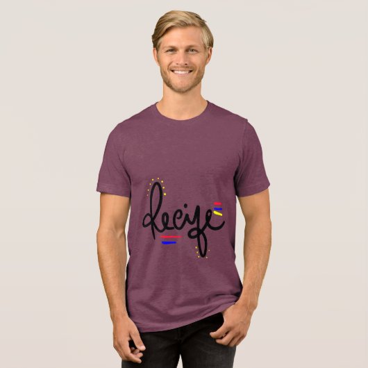 Christmas Typography Sayings Tri-Blend Shirt (Voorkant volledig)