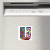 CHRISTMAS U BRIEF / SANTA MET VIOLIN MONOGRAM MAGNEET (Insitu (Vaatwasser))