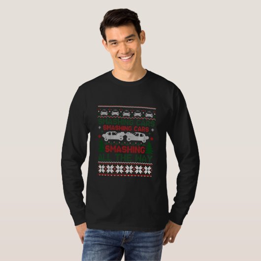 Christmas Ugly Sweater Demolition Derby T-shirt (Voorkant volledig)