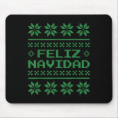 Christmas Ugly Sweater Feliz Navidad Xel Pattern S Muismat (Voorkant)