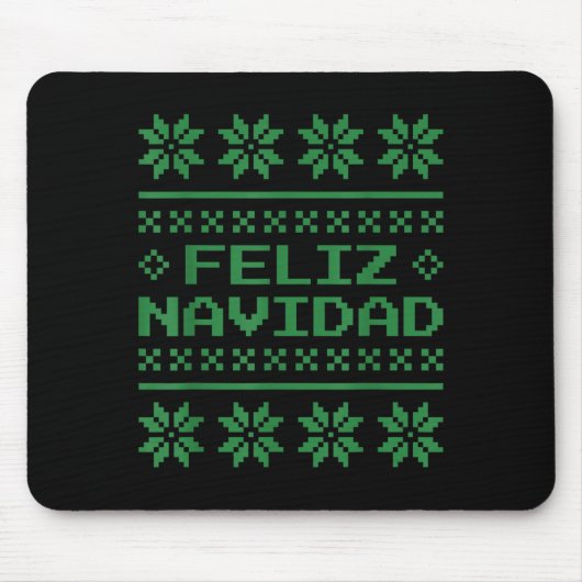 Christmas Ugly Sweater Feliz Navidad Xel Pattern S Muismat (Voorkant)
